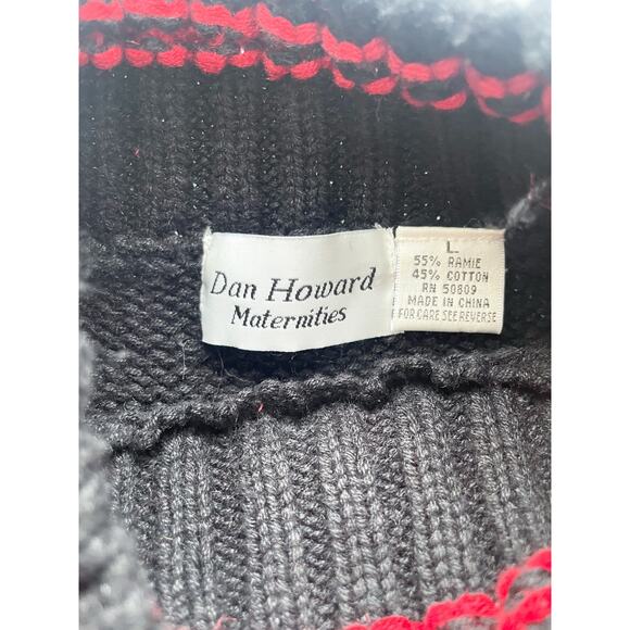 Women's 90s Vintage Maternity Black Knit Sweater Dress Size Large - Picture 2 of 6